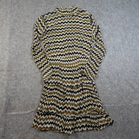 Anthropologie Dress Womens 6 HD Paris Sierade Printed Beaded Socked Sheer Mini - Picture 2 of 12